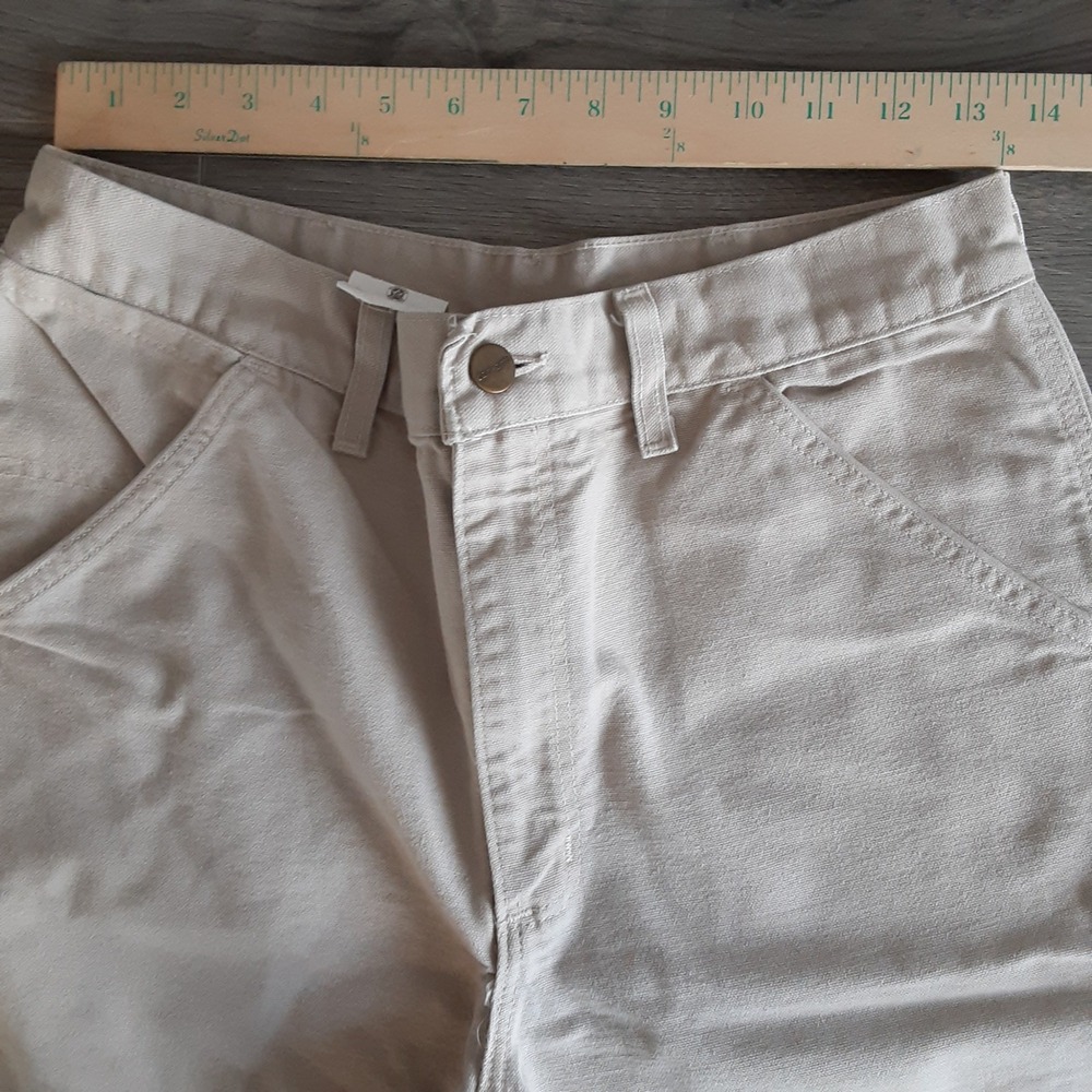 Vintage Carhartt Mens B25 STN Stone Canvas Carpenter Utility Shorts Beige 32 - Picture 3 of 9